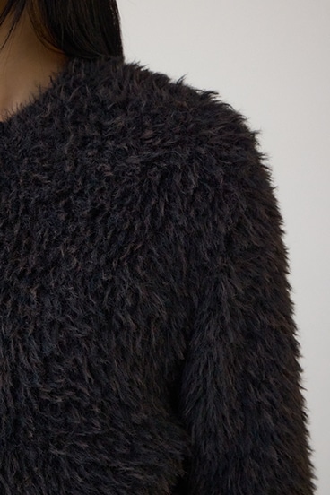 Wジップシャギーニットカーディガン 詳細画像