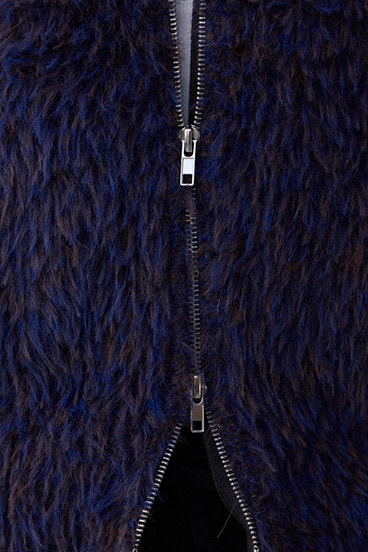 Wジップシャギーニットカーディガン 詳細画像