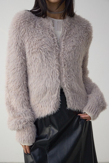 Wジップシャギーニットカーディガン