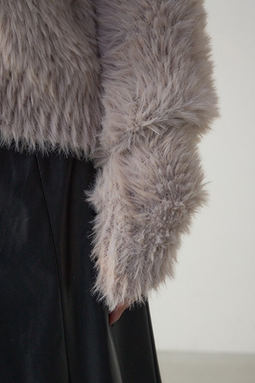 Wジップシャギーニットカーディガン 詳細画像