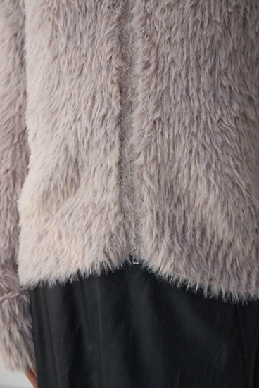 Wジップシャギーニットカーディガン 詳細画像