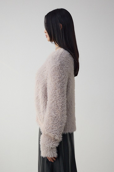 Wジップシャギーニットカーディガン 詳細画像