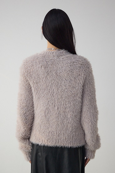 Wジップシャギーニットカーディガン 詳細画像