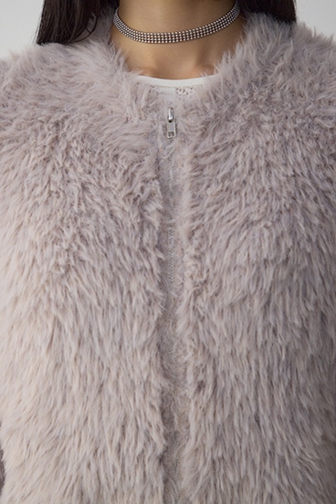 Wジップシャギーニットカーディガン 詳細画像