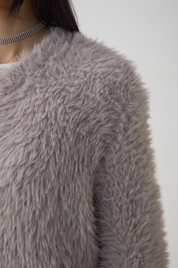 Wジップシャギーニットカーディガン 詳細画像