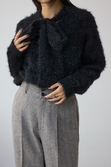 ボウタイデザインニットトップス