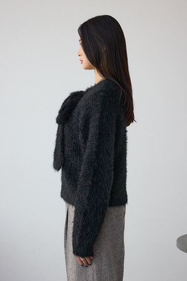 ボウタイデザインニットトップス 詳細画像