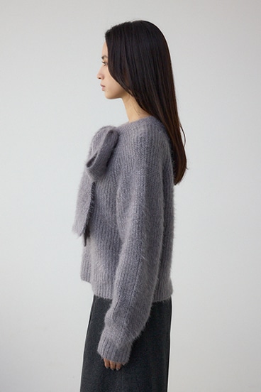 ボウタイデザインニットトップス 詳細画像