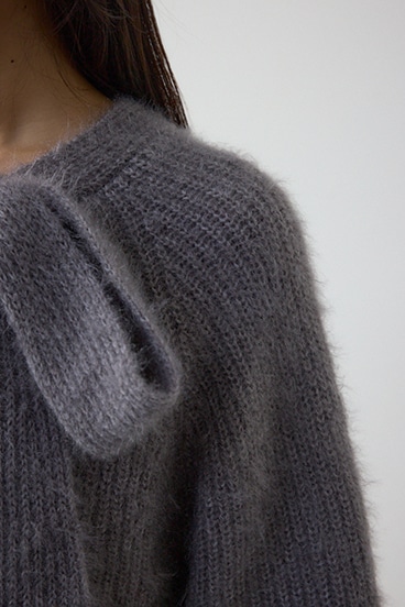 ボウタイデザインニットトップス 詳細画像