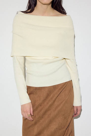 オフショルニットトップス
