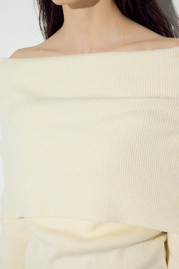 オフショルニットトップス 詳細画像