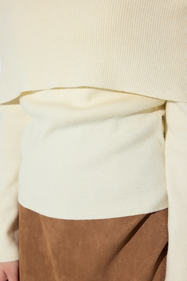 オフショルニットトップス 詳細画像