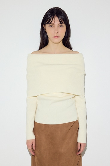 オフショルニットトップス 詳細画像