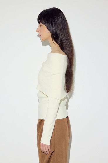 オフショルニットトップス 詳細画像