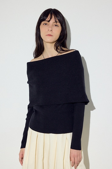 オフショルニットトップス