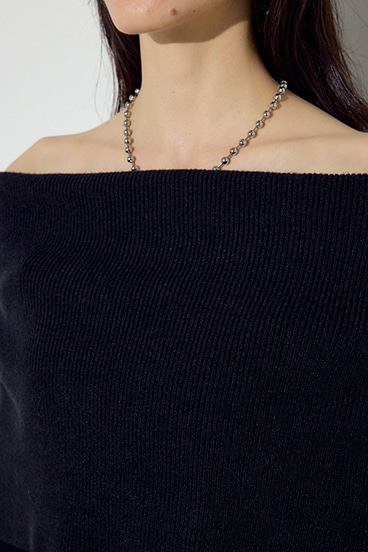 オフショルニットトップス 詳細画像