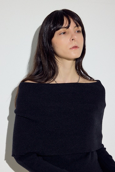 オフショルニットトップス