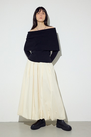 オフショルニットトップス 詳細画像