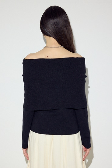 オフショルニットトップス 詳細画像
