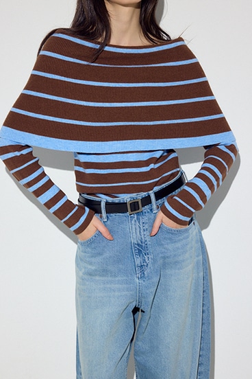 オフショルニットトップス