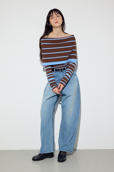 オフショルニットトップス 詳細画像