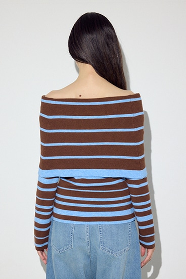 オフショルニットトップス 詳細画像