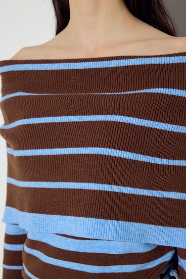 オフショルニットトップス 詳細画像