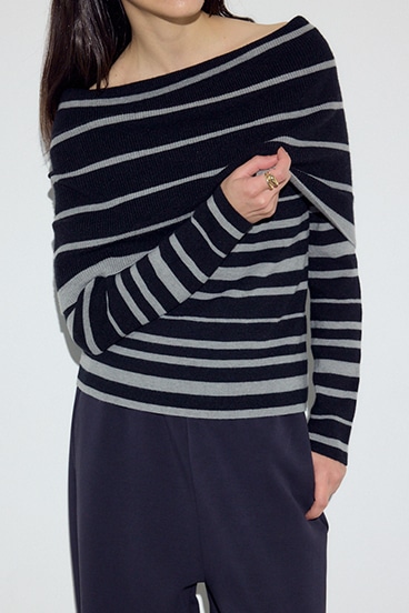 オフショルニットトップス