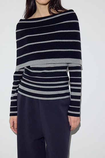 オフショルニットトップス