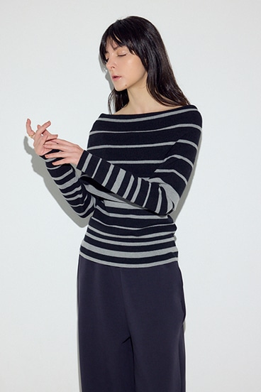 オフショルニットトップス 詳細画像