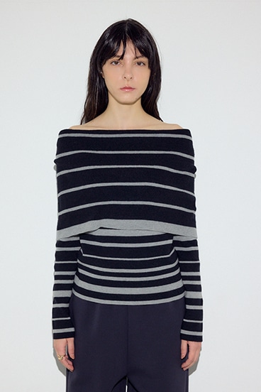 オフショルニットトップス 詳細画像