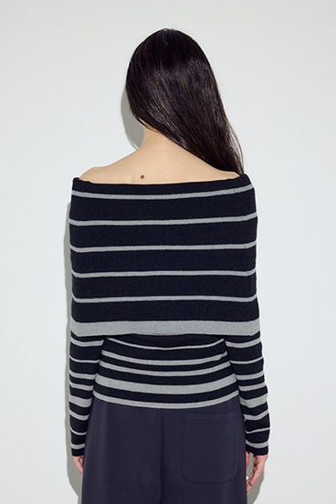 オフショルニットトップス 詳細画像