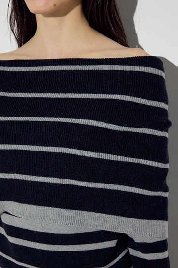 オフショルニットトップス 詳細画像