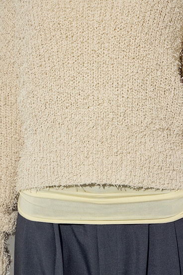 カールヤーンクルーネックニット 詳細画像