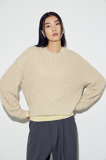 カールヤーンクルーネックニット