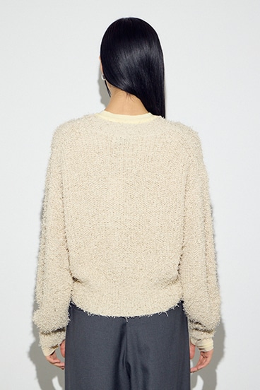 カールヤーンクルーネックニット 詳細画像