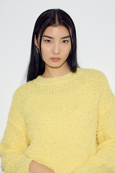 カールヤーンクルーネックニット