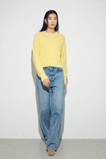 カールヤーンクルーネックニット 詳細画像