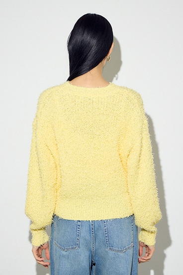 カールヤーンクルーネックニット 詳細画像