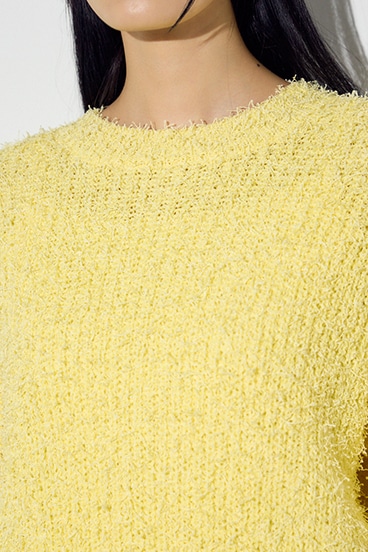 カールヤーンクルーネックニット 詳細画像