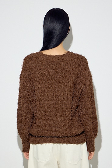 カールヤーンクルーネックニット 詳細画像