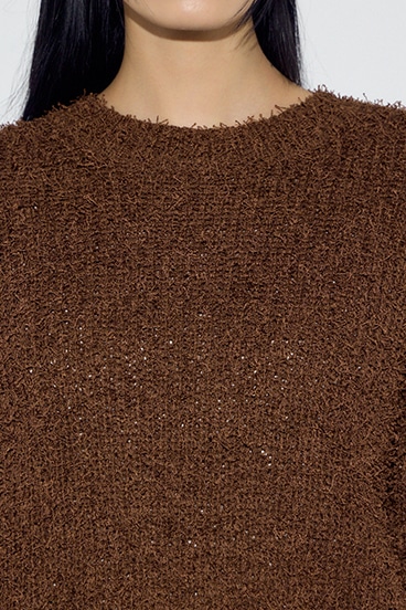 カールヤーンクルーネックニット 詳細画像