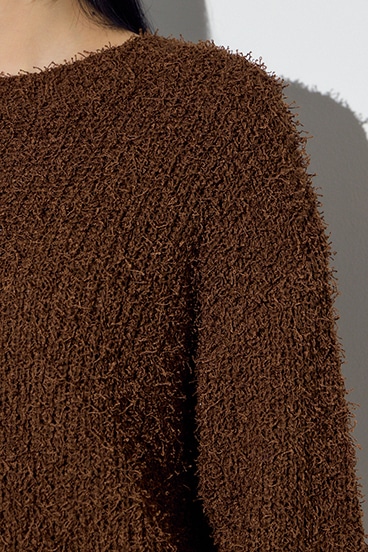 カールヤーンクルーネックニット 詳細画像