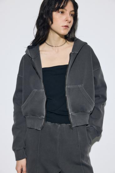 ピグメントダブルジップフーディー