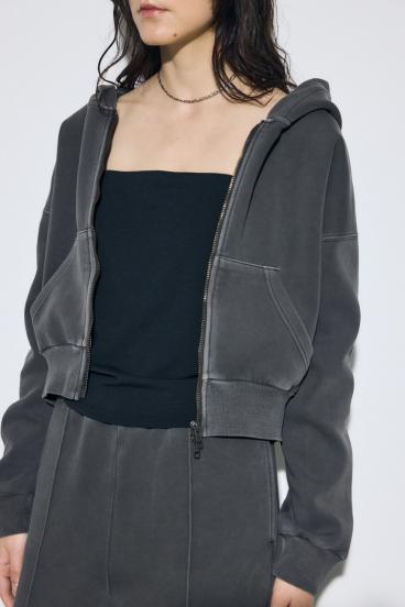 ピグメントダブルジップフーディー