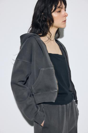 ピグメントダブルジップフーディー 詳細画像