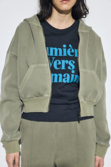 ピグメントダブルジップフーディー