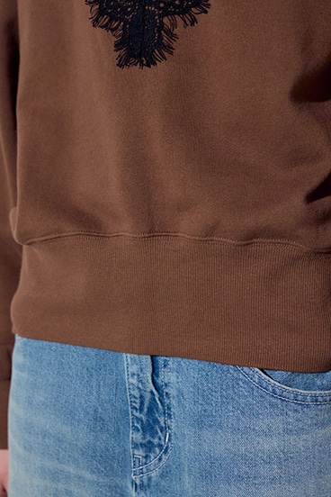 バイカラーレースクルーネックスウェット 詳細画像