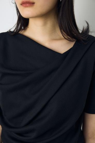 《5月31（日）18:59まで期間限定》【接触冷感】ドレープ5分袖トップス 詳細画像