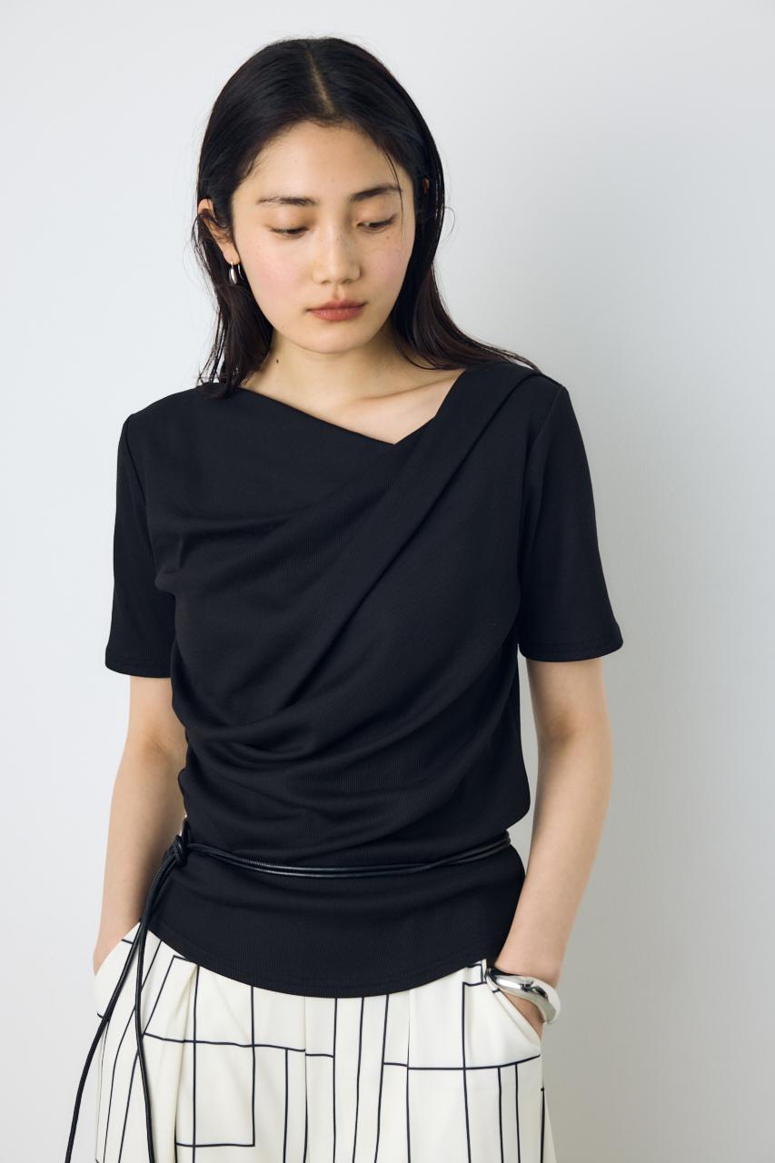 《5月31（日）18:59まで期間限定》【接触冷感】ドレープ5分袖トップス
